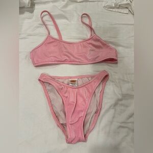 baby pink vintage bikini set
